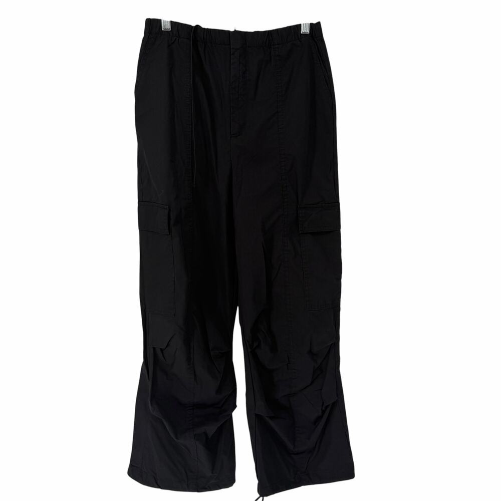 Zara Black Utility Cargo Pants with Toggled Hems Sz XS